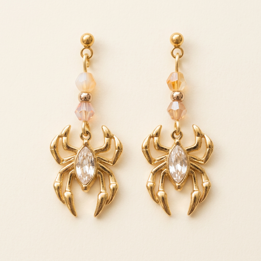 Gilded Guardian earrings photo cleanup